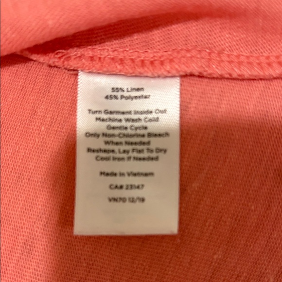 Talbots Peach V-Neck Short Sleeve Tee - Picture 7 of 8